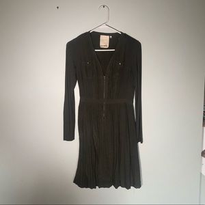 Knee Length Army Green Dress